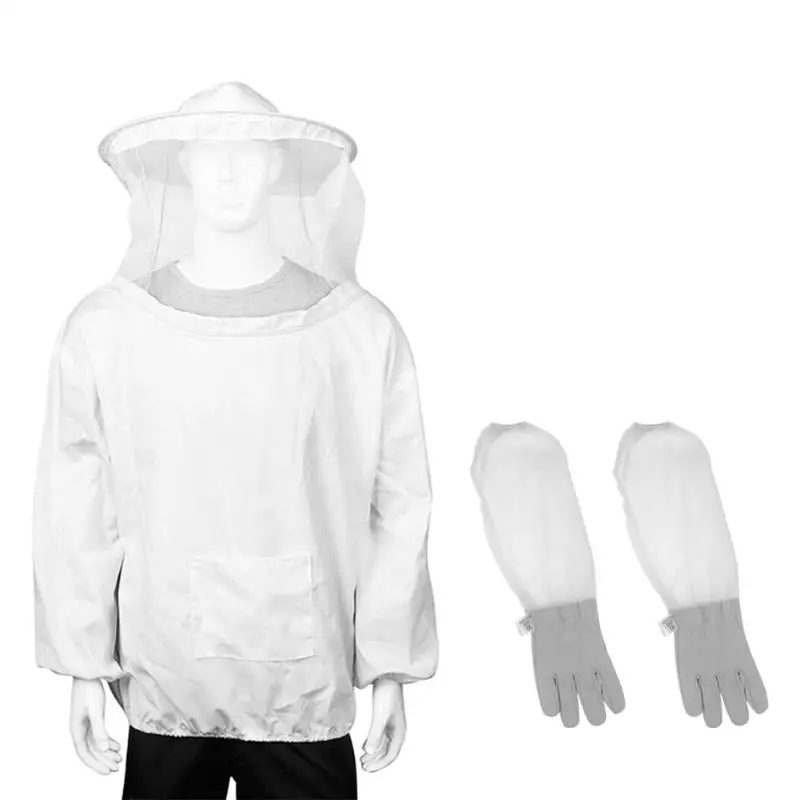 Прочный костюм Одежда Защитная Пчеловодство отличное качество износостойкость перчатки с регулировкой вуаль капюшон защита от укуса унисекс
