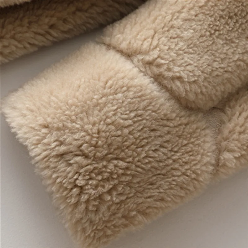 Высококачественное Женское зимнее теплое длинное пальто из овечьего меха, винтажное женское теплое пальто с длинными рукавами, плюшевый мех, полосатый каждодневный свободный размер, верхняя одежда