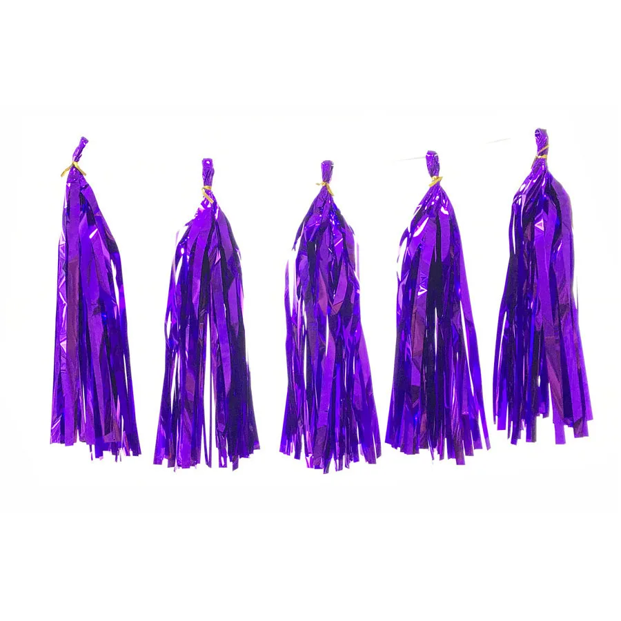 LS34.Shiny Violet 5 шт./лот смешанные DIY тканевая бумага кисточка Гирлянда для Свадьбы Дети Единорог День Рождения украшения детский душ сувениры Поставки - Цвет: LS34.Shiny Violet
