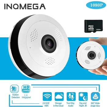 

INQMEGA 360 Degree Panoramic IP Camera Wide Angle Smart Mini Portable Wifi Home Surveillance Hidden Camera for Android IOS