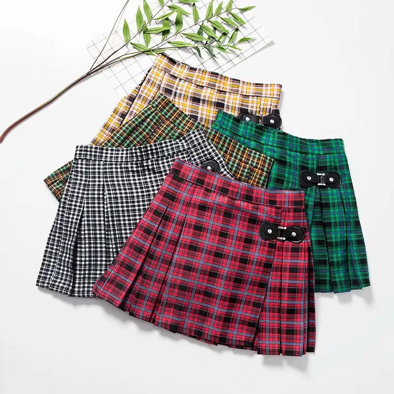 

Xiaotong Guan Celebrity Style Culottes Bow Decoration Plaid A- line High-waisted Short Skirt Students Skirt Versatile Short Skir