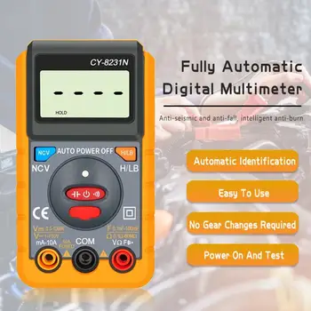 

Handheld LCD Digital Multimeter USB charge Automatic Identification 8231N AC/DC Voltage Ampere Current Resistance Tester Meter