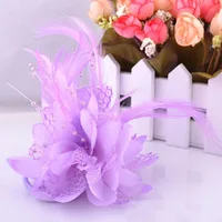 Women's Fashion Flower Feather Bead Corsage Hair Clip Bridal Hairband Brooch Pin Brida Barrettes Hair Accessories Jewelry 4