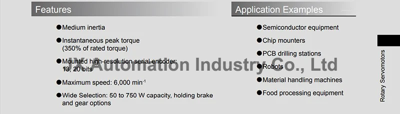 Description Picture 5 of itemOriginal 50W~750W AC Servo Motor SGMJV-A5ADA21/61 SGMJV-01ADA21/61 SGMJV-02ADA21/61 SGMJV-04ADA21/61 SGMJV-08ADA21/61