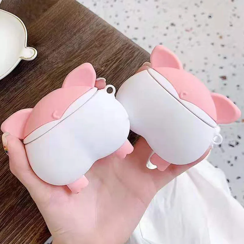 Чехол для наушников Apple AirPods милый мультяшный 3D чехол с изображением поросенка