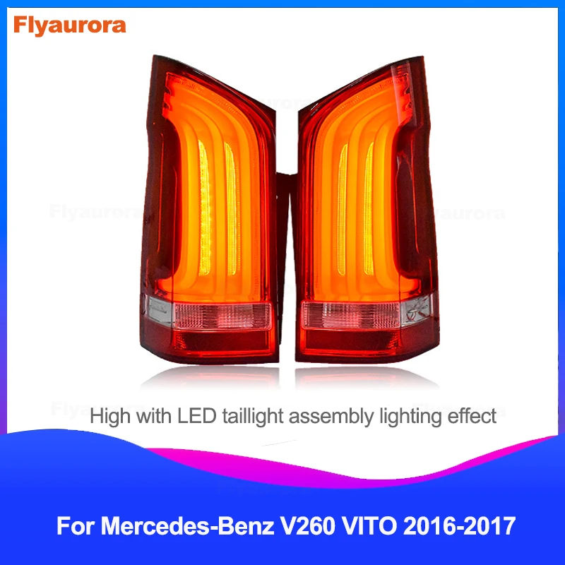 2pcs taillights Автомобильный Стайлинг для Mercedes Benz V260 все светодиодные фары+ задний фонарь- для Mercedes Benz Vito светодиодные задние фары Drl Biled объектив - Цвет: 2pcs taillights