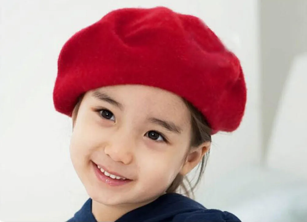 

Winter Warm Hats Kids Girls Bailey Hat Dome Solid Cute Children Wool Berets Beanies Winter Hats