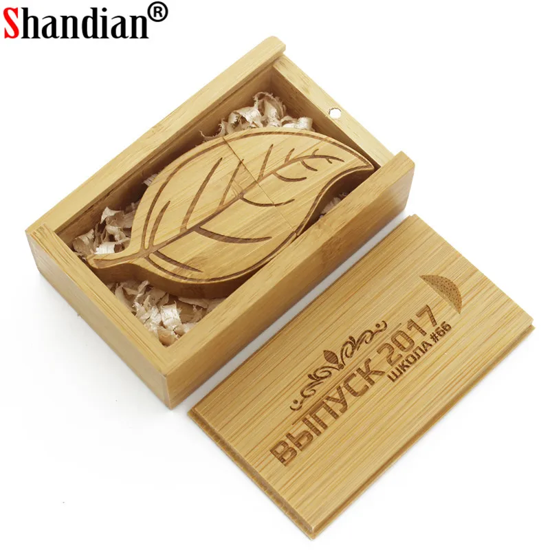 SHANDIAN Бесплатная логотип листья деревьев флеш диск USB 2 0 4GB/8GB/16GB/32GB/64GB 128GB флэш
