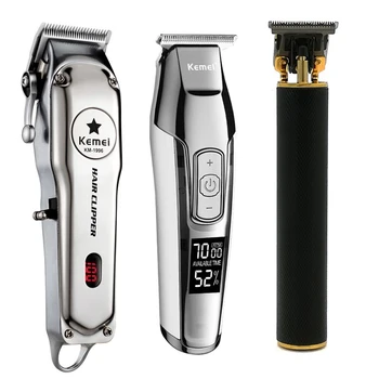 

Kemei All Metal Professional Electric Hair Clipper Rechargeable Hair Trimmer Haircut Shaving Machine KM-5027 KM-1996 KM-1971B