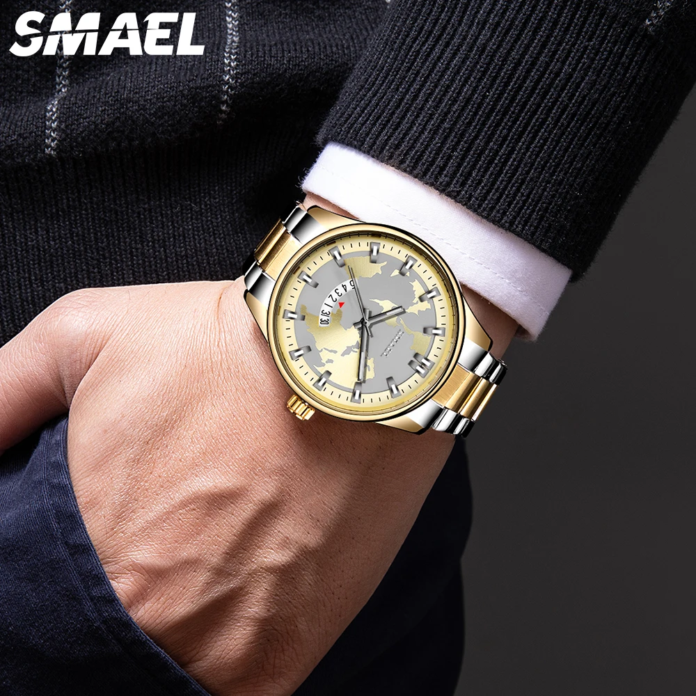 Fashion Men's Military Sports Watches Waterproof Stainless Steel Gold Strap Casual Quartz Wrist Watch Male Relogio Masculino