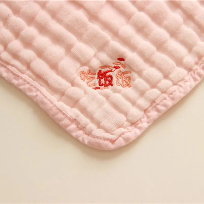  5 Pcs/pack Baby Embroidered Saliva Towel Square Solid Color Soft Scarf Newborn Wash Bath Feeding To