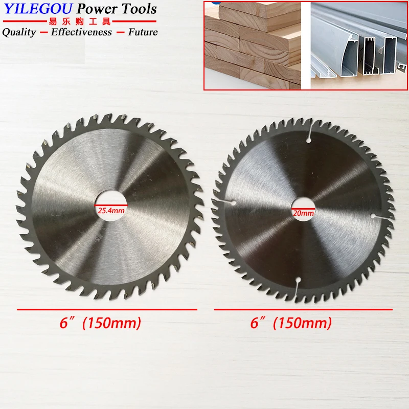 2 Pieces 5 6 TCT Circular Saw Blades Cutting Solid Wood. 125mm, 150mm With 40, 60 Teeth Dust-free Saw Saw Blades. (Bore 20mm)