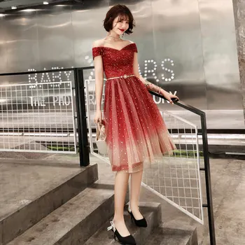 

Young Lady Beads Sequins Cheongsam Sexy One Shoulder Evening Party Dress Qipao Ball Mesh Dress Bling Elegant Vestidos De Festa