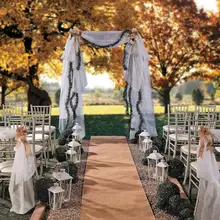 Простой проходной бегун мешковины материал для свадебных украшений свадебный Декор идея простой стиль 10 м бегунов