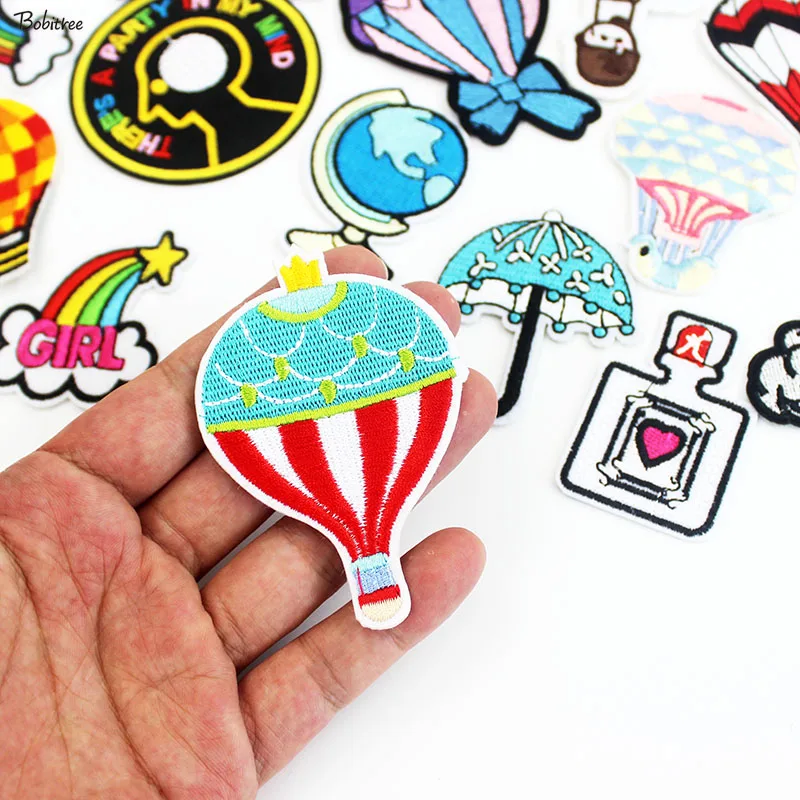 30pcs a Lot Cute Lovely Cloth Patches Iron on Embroidered Badges Appliques  DIY for Kids Girls Jacket Bags Sewing Stickers