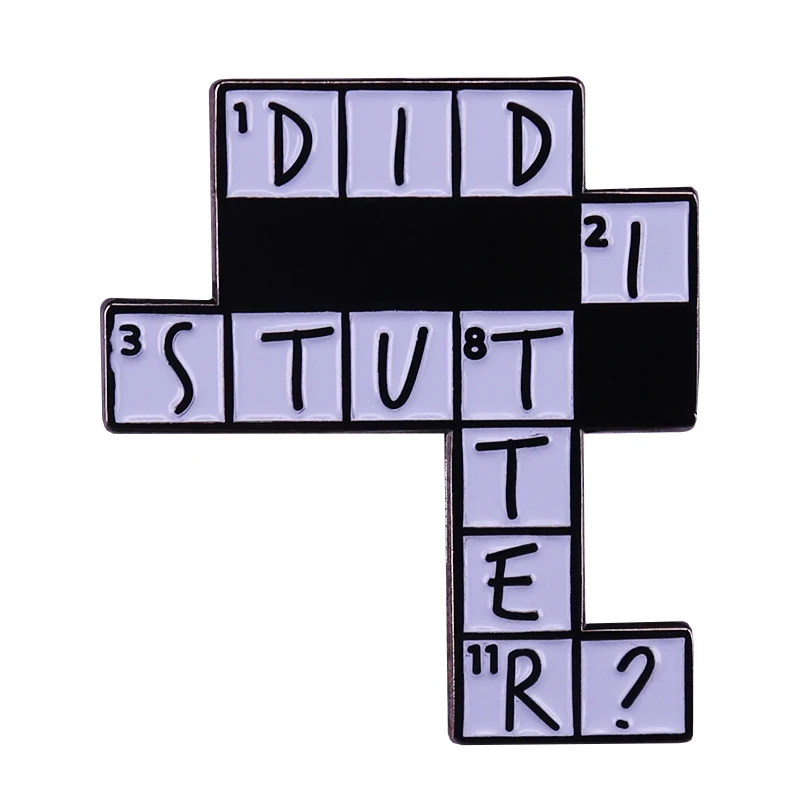 DidIStutterCrosswordPuzzleBroochStanleyHudsonTheOfficeEnamelPinTrueArtisticFeel