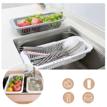 

Kitchen Fruits Vegetables Drain Storage Basket Plastic Hollow Food Shelf Desktop Snacks Holders Cup Plate Drain Basket