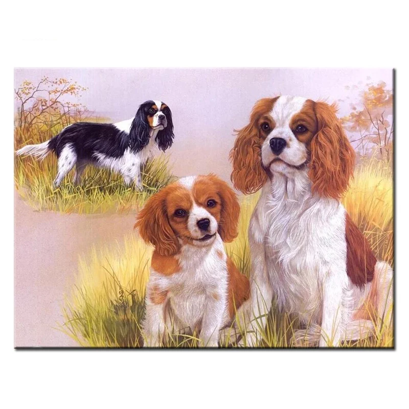 Cavalier King Charles Spaniel Dog Diy Diamond Painting Cross Stitch full square circle Embroidery cute pet puppyZP-3075 | Дом и сад
