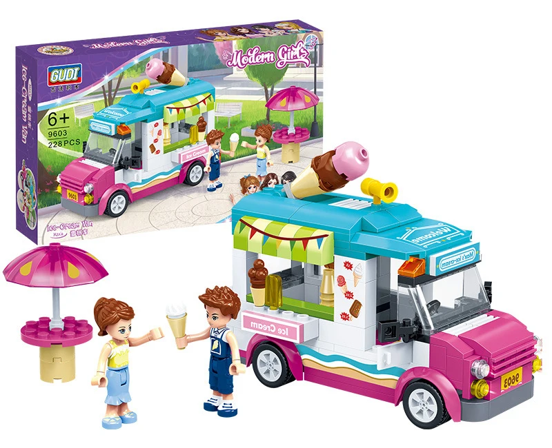 

Enlightenment Assembling Building Blocks City Series Ice Cream Truck Girls Fight To Insert Blocks Pink Dreams Early Education