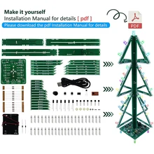 

3D Music Christmas Tree Electronic DIY Kit 5mm RGB LED Flashing Light Circuit Suite Electronic Fun Soldering Practice