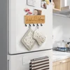 Wall Key Holder Home Door Back Decor Creative Bamboo Engraved Keychain Hanger Small Sundries Storage Hooks Rack 6