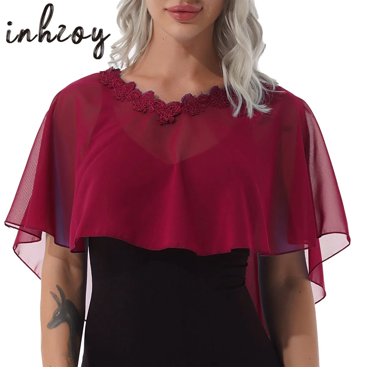 chiffon cape top