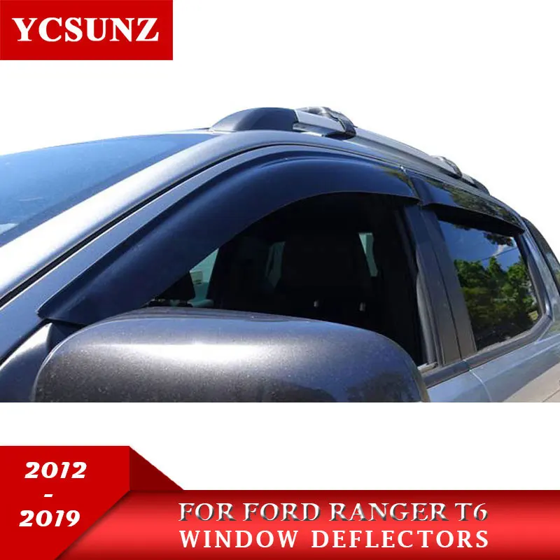 Дефлекторы окон автомобиля для Ford Ranger T6 T7 T8 Wildtrak 2012 2019 2020 YCSUNZ|car window deflectors|window