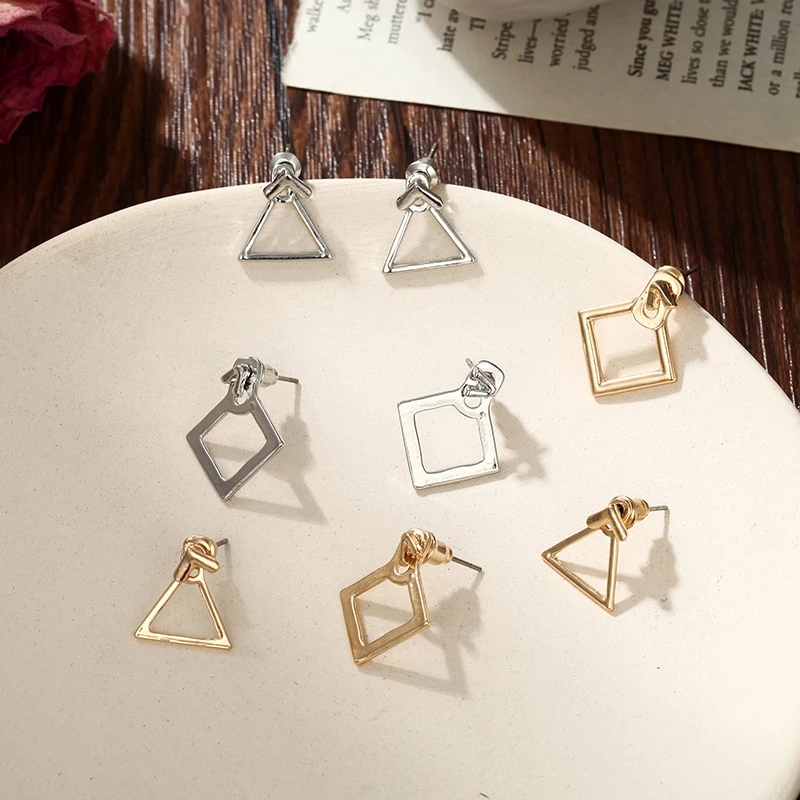 Винтажные серьги-капли для женщин модные ювелирные изделия корейские Металлические геометрические золотые серьги с подвеской