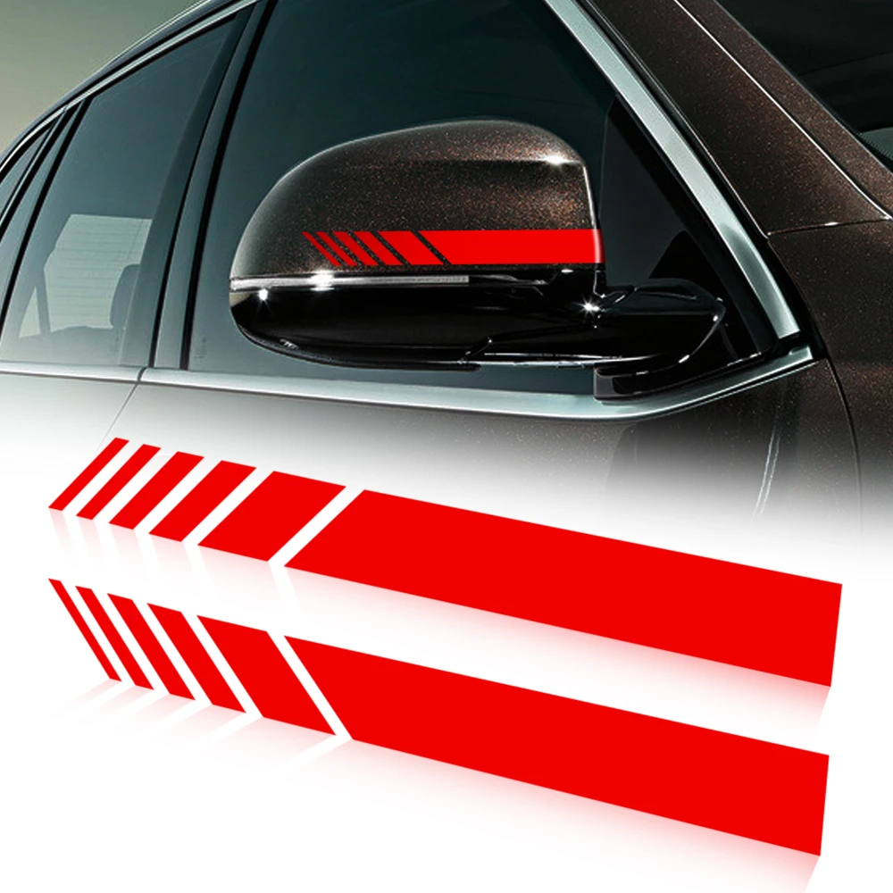 2X Rear View Mirror Stickers Car Styling Car Sticker Mirror Side Decal Stripe_WK 