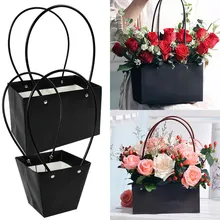 

Portable Flower Box Waterproof Paper Handy Gift Bag Kraft Handbag Wedding Rose Party Gift Box Packaging For Candy Cake Birthday