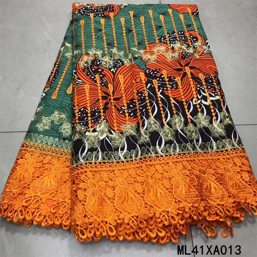 

BEAUTIFICAL Guipure lace decoration african ankara wax lace prints cotton embroidery ankara wax ML41XA001-15