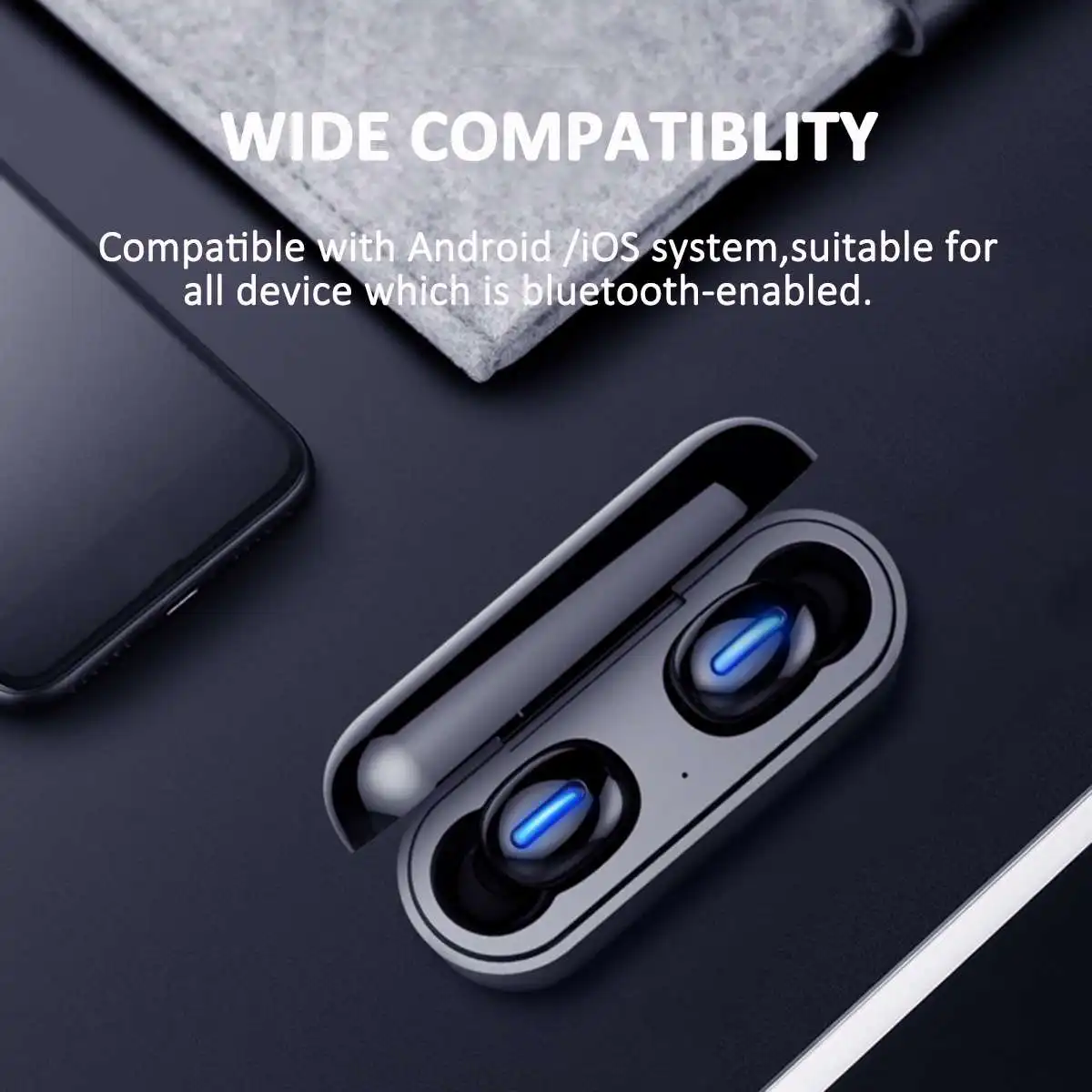 Bluetooth 5,0 TWS наушники HiFi сильные басы IPX5 водонепроницаемые настоящие Беспроводные наушники с 2600 мАч зарядным устройством чехол