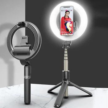 

Wireless Bluetooth Selfie Stick Tripod L07 Adjustable Brightness Fill Light Selfie Stick Wireless Remote Shutter Selfie Stick