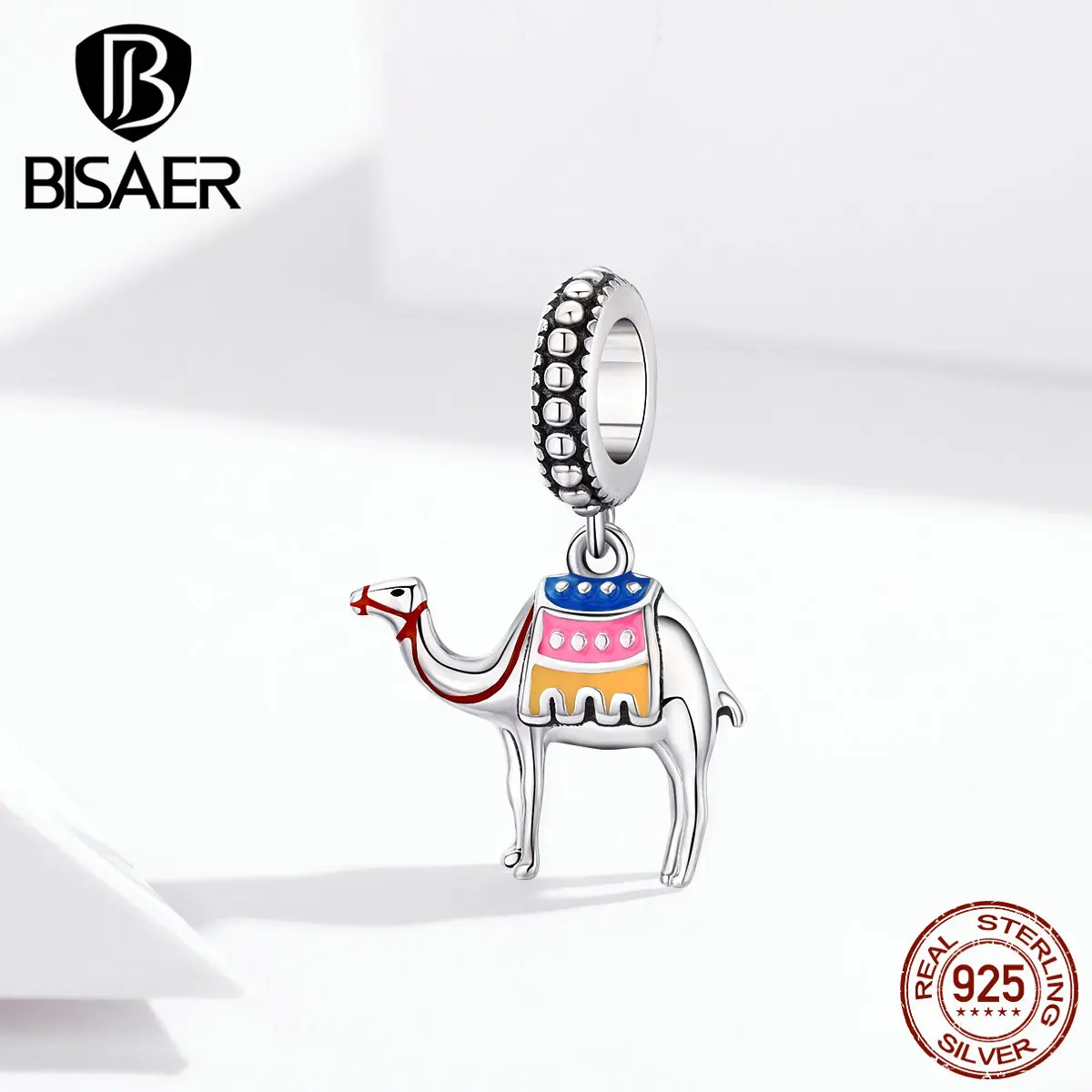 

Camel BISAER Animal Collection 925 Sterling Silver Camel Colorful Enamel Beads Charms fit Bracelets Silver 925 Jewelry ECC1376