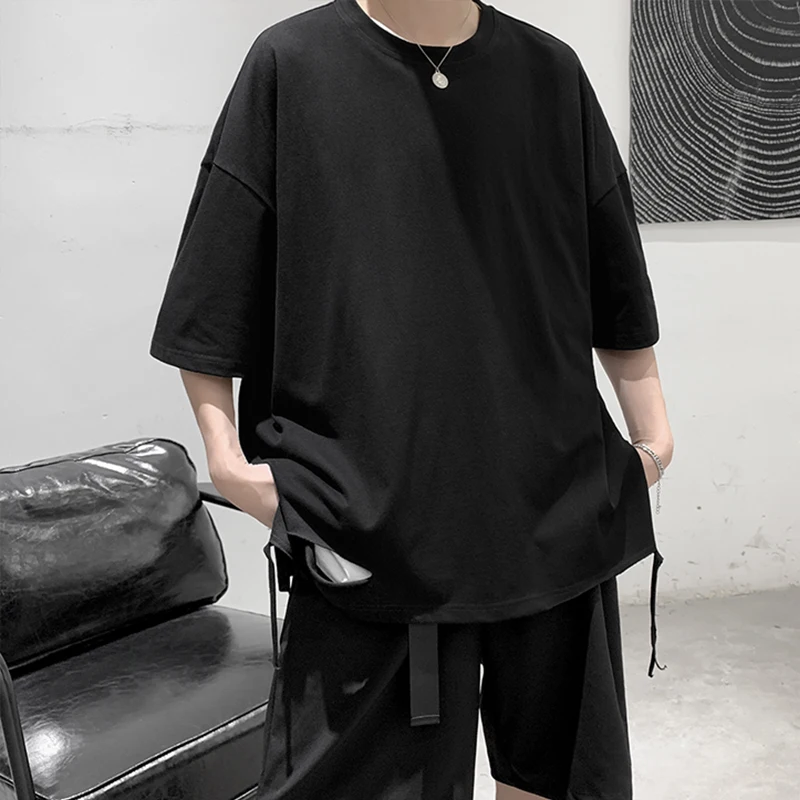 Мужская Пара t-fashion Брендовая футболка ins свободная Молодежная летняя с коротким