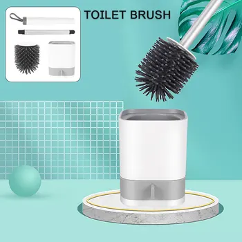 

Toilet Brush and Holder Quick Drain Cleaning Brush Wall-mounted Bathroom Toilet Brush Holder Set Clean Tool Bathroom Accessories