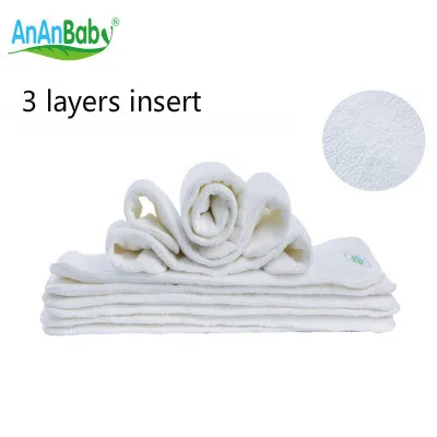 5~50PCS Cotton Reusable Baby Cloth Diaper 3 Layers Nappy Liners Inserts USA 
