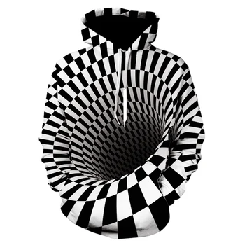 

Brand new high quality men's personality hoodie fashion men's and women's long sleeve vertigo vortex funny hoodie