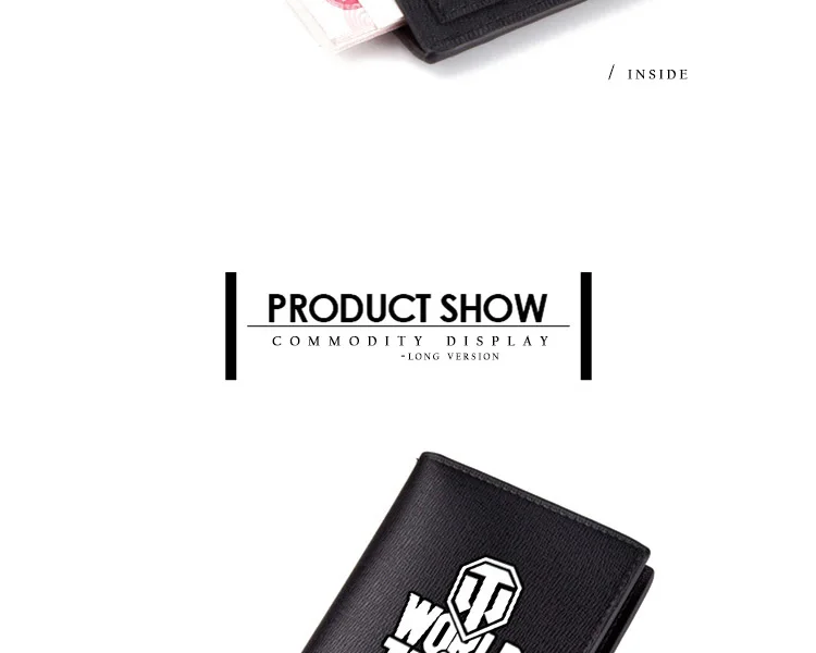 World Tanks Battleship World War II WOT Game PU Leather Wallets Black Purse Unisex Kids Gift (7)