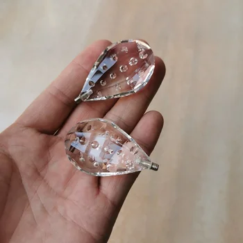 

50mm clear pipa Chandelier Crystal with pits Hanging Pendants with m4 screw Shinning Prisms Chandeliers accessories