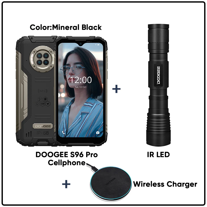 DOOGEE S96 Pro 2021 Rugged Phone 48MP Quad Camera smartphone 20MP Infrared Night Vision Helio G90 Octa Core 8+128GB NFC best ram for gaming 8GB RAM