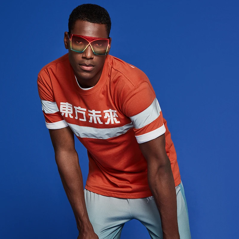 Мужская футболка в стиле хип хоп светоотражающая полоска 3 м уличная одежда