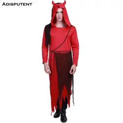 Adisputent 2019 мужской костюм на Хэллоуин веревочная цепочка дьявол один кусок мужской маленький Дьявол Стиль с капюшоном сиамский набор