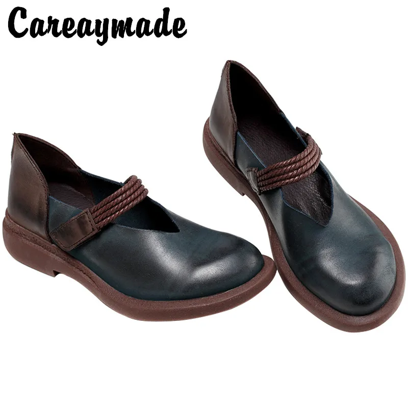 Careaymade-в весенне-осенний период новый тип кожи окрашивается вручную обувью ретро