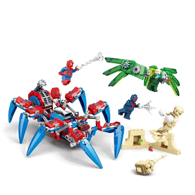 Skup 2019 Legoinglys Marvel superbohater zestaw Spiderman Mech Venom Mecha klocki dla dzieci kompatybilny z Legoinglys 76115