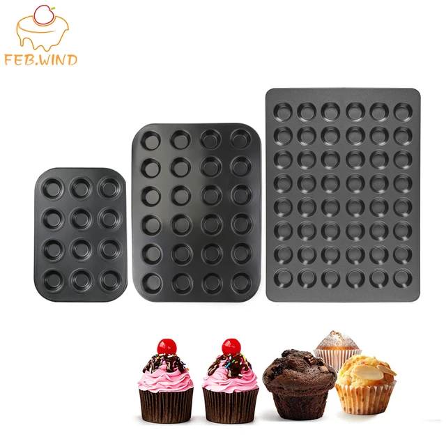 Silicone Mini Muffin Pans for Baking 24-Cup Nonstick Mini Cupcake Mold Tins