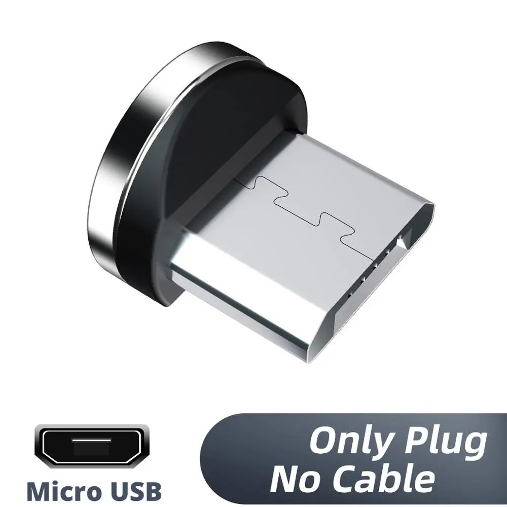 only microusb plug ANKNDO Магнитный Micro USB кабель для Xiaomi Redmi Note 7 8 10pro USB C кабель для Umidigi F2 Магнитный зарядный кабель для Iphone шнур - Цвет: only microusb plug