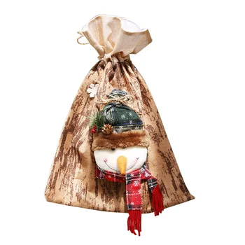 

2019 New Christmas Gift bag 50*35cm Gift Holder Red Santa Claus bag Big size Drawstring Snowman Present party gift bag wholesale