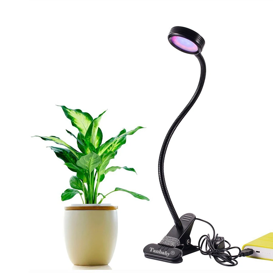 

Full Spectrum LED Grow Light DC5V 3W Flexible Clip USB Power Supply Desktop Plant Growth Light for Greenhouse Flower Plant Grow