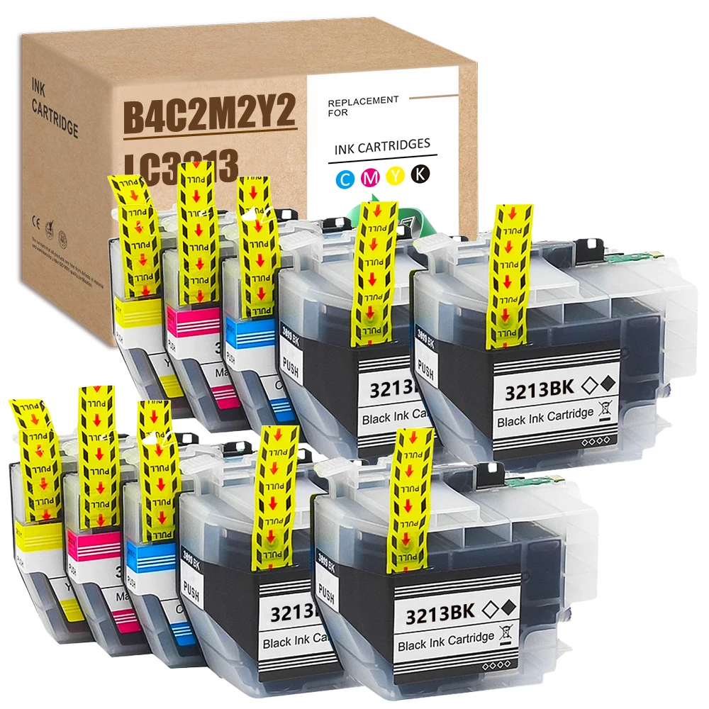 Jagute LC3211 LC3213 Cartucce D'inchiostro Compatibili Con Cartucce Brother LC 3213 Per Brother MFC-J491DW Cartucce MFC-J497DW DCP-J572DW MFC-J895DW MFC -J890DW DCP-J772DW J774DW (10-Pack, 4B/2C/2M/2Y - Foto 5